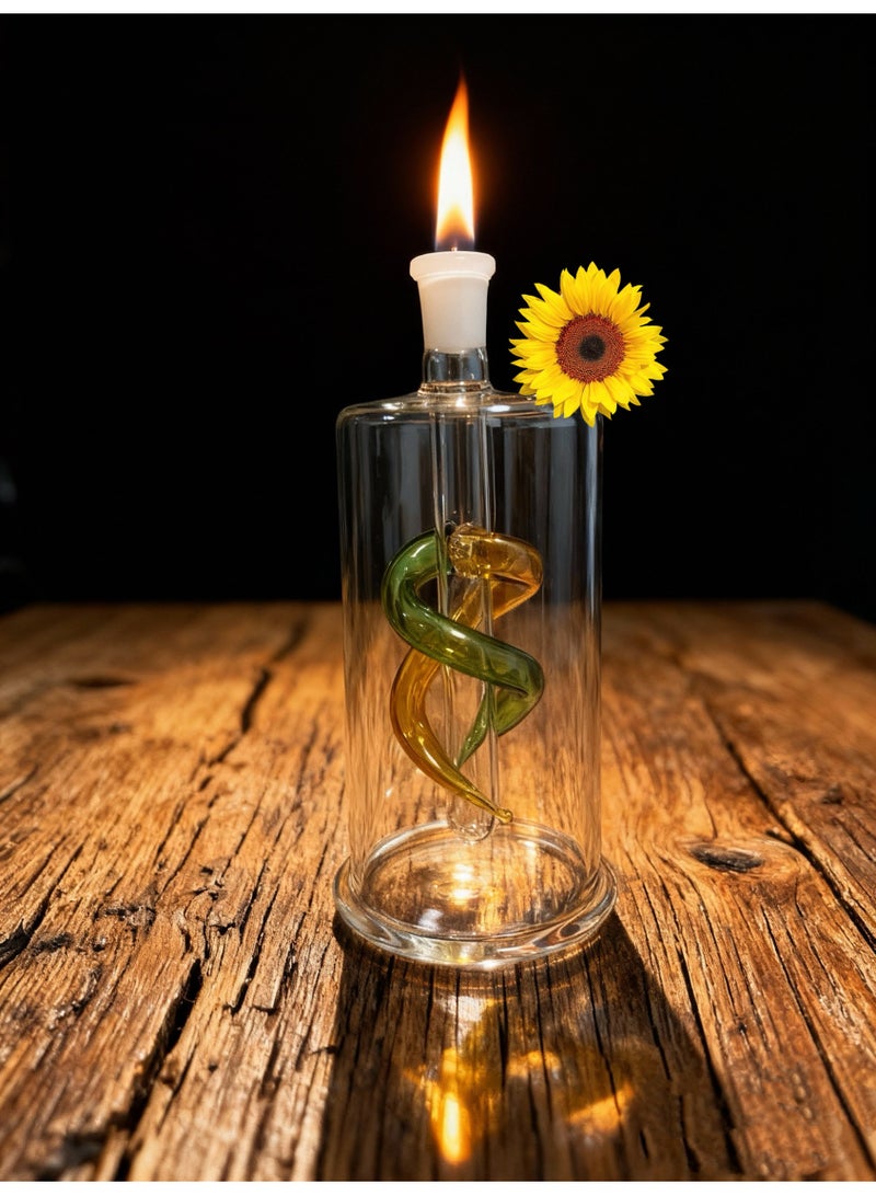 Angmei Premium Heat Resistant Glass Oil Lamp Bottle Medical Grade High Borosilicate Material for Long lasting Use (Random color) - Image 3