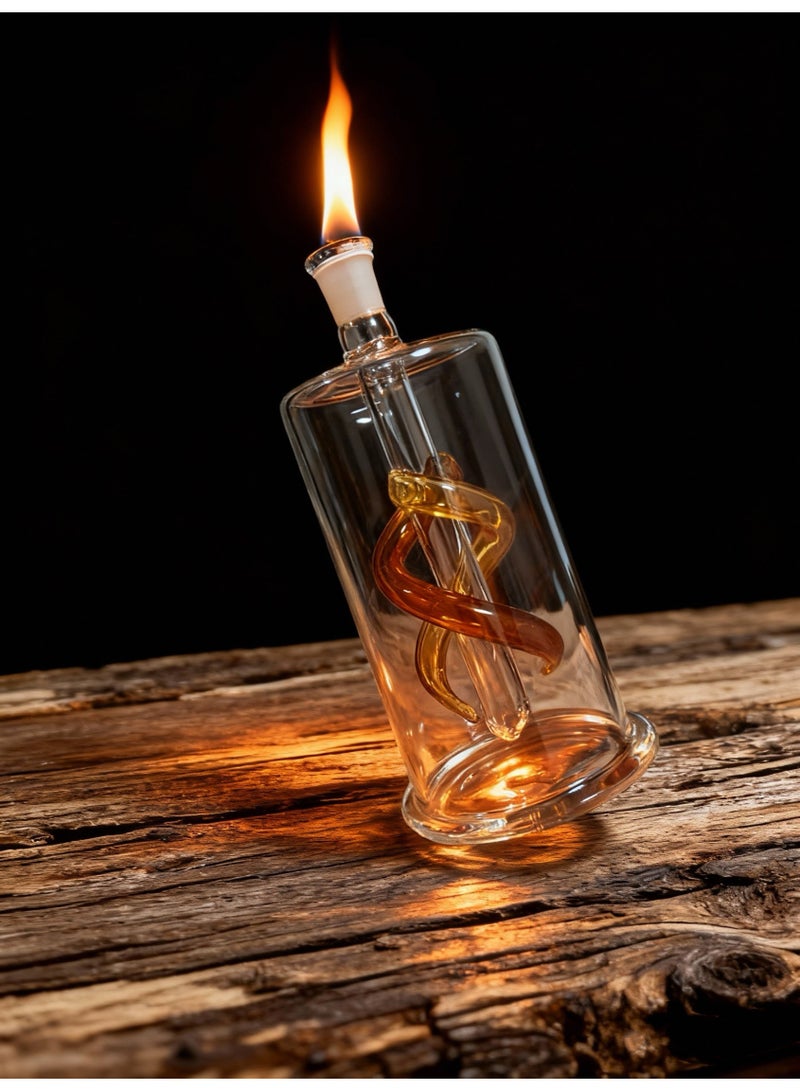 Angmei Premium Heat Resistant Glass Oil Lamp Bottle Medical Grade High Borosilicate Material for Long lasting Use (Random color) - Image 2