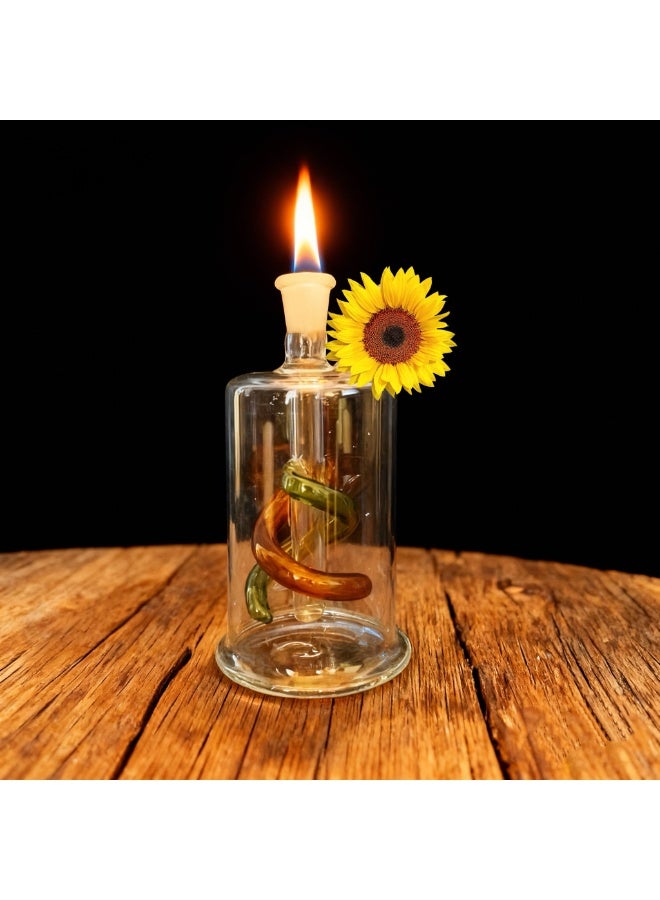 Angmei Premium Heat Resistant Glass Oil Lamp Bottle Medical Grade High Borosilicate Material for Long lasting Use (Random color) - Image 1