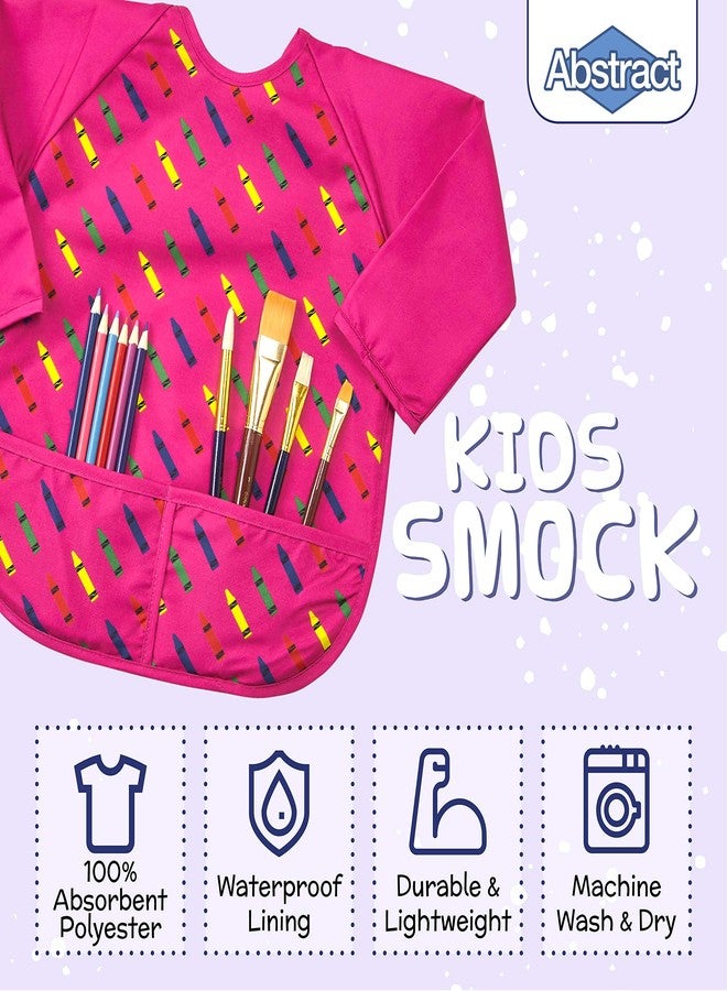 Abstract Kids Painting Apron - Toddler Art Smock - Waterproof Long Sleeve with 2 Pockets - Smocks for Kids for Painting and Eating (6 Months - 10 Years) - Image 5