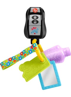 Fisher-Price Baby Travel Toy Laugh & Learn Play & Go Activity Keys with Learning Music, Teether & Mirror for Infants Ages 6+ Months