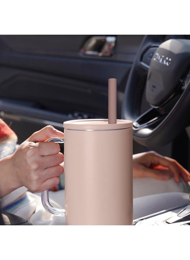 Tomorotec 12.2" Reusable Silicone Drinking Straws 15-Pack with Cleaning Brushes for Stanley Tumblers 40oz 30oz 20oz, Noise-Free BPA-Free Food Grade Silicone Adjustable for Various Cups (Pink Series) - Image 5