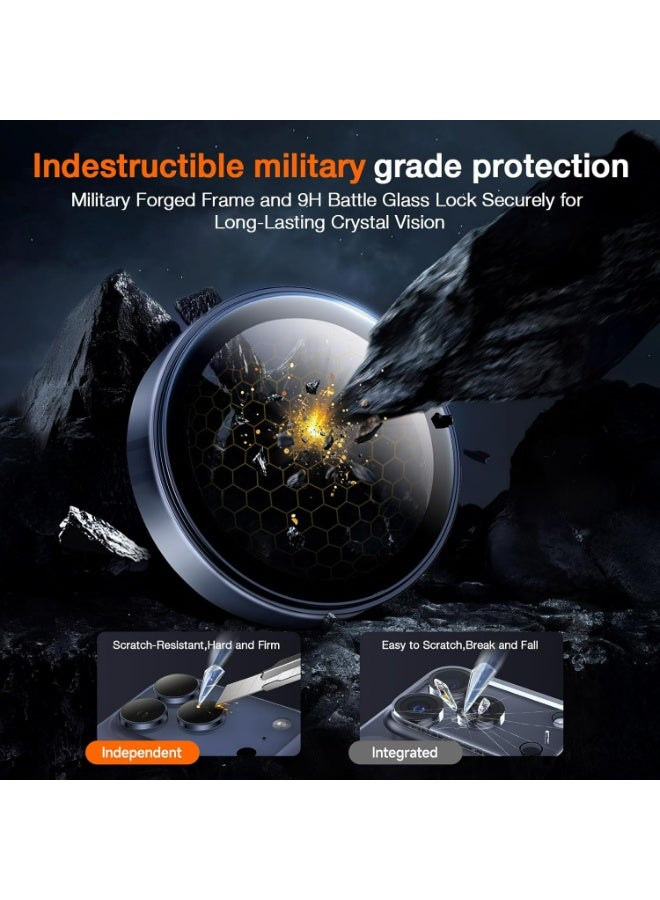 إكس ليفيل واقي عدسة الكاميرا لهاتف iPhone 17 Pro Max/iPhone 17 Pro، أغطية من الزجاج المقوى 9H، واقيات عدسات فردية، تركيب سهل بضغطة واحدة، متانة فائقة، مقاوم للخدوش وبصمات الأصابع، متوافق مع أغطية iPhone 17 Pro Max/iPhone 17 Pro، عبوة من قطعتين - أزرق - Image 5