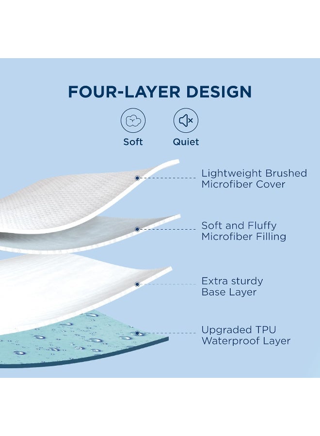 Harmony Home حامي مرتبة هارموني هوم المقاوم للماء - جيب عميق يصل إلى 22 بوصة | ناعم، قابل للتنفس وهادئ | كوين/دبل 120×200 سم | أبيض - Image 3