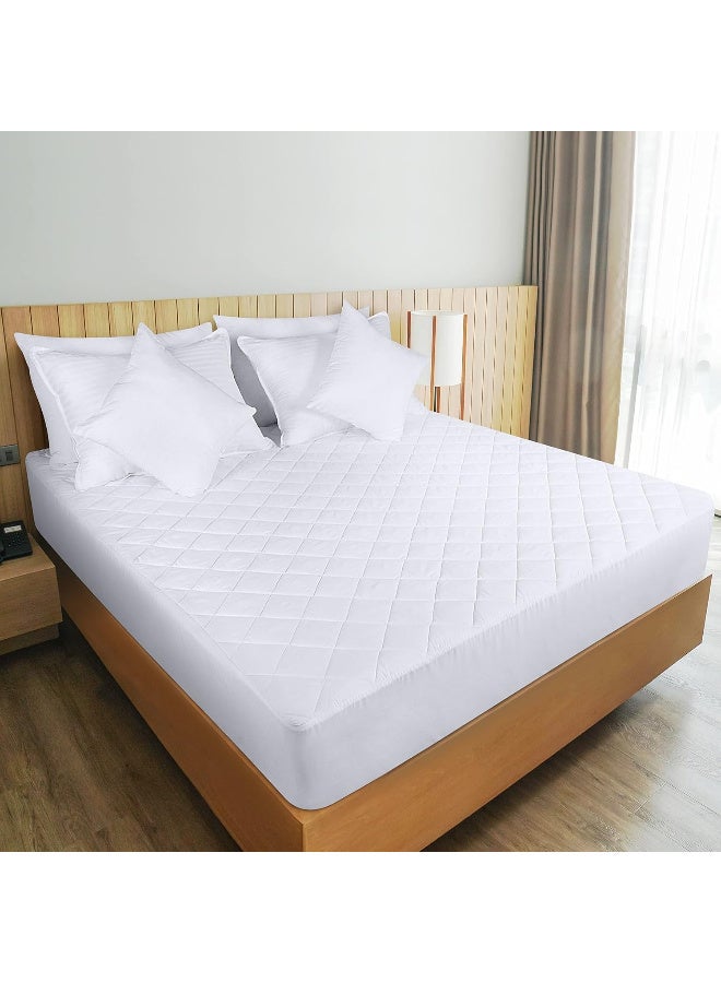 Harmony Home حامي مرتبة هارموني هوم المقاوم للماء - جيب عميق يصل إلى 22 بوصة | ناعم، قابل للتنفس وهادئ | كوين/دبل 120×200 سم | أبيض - Image 1