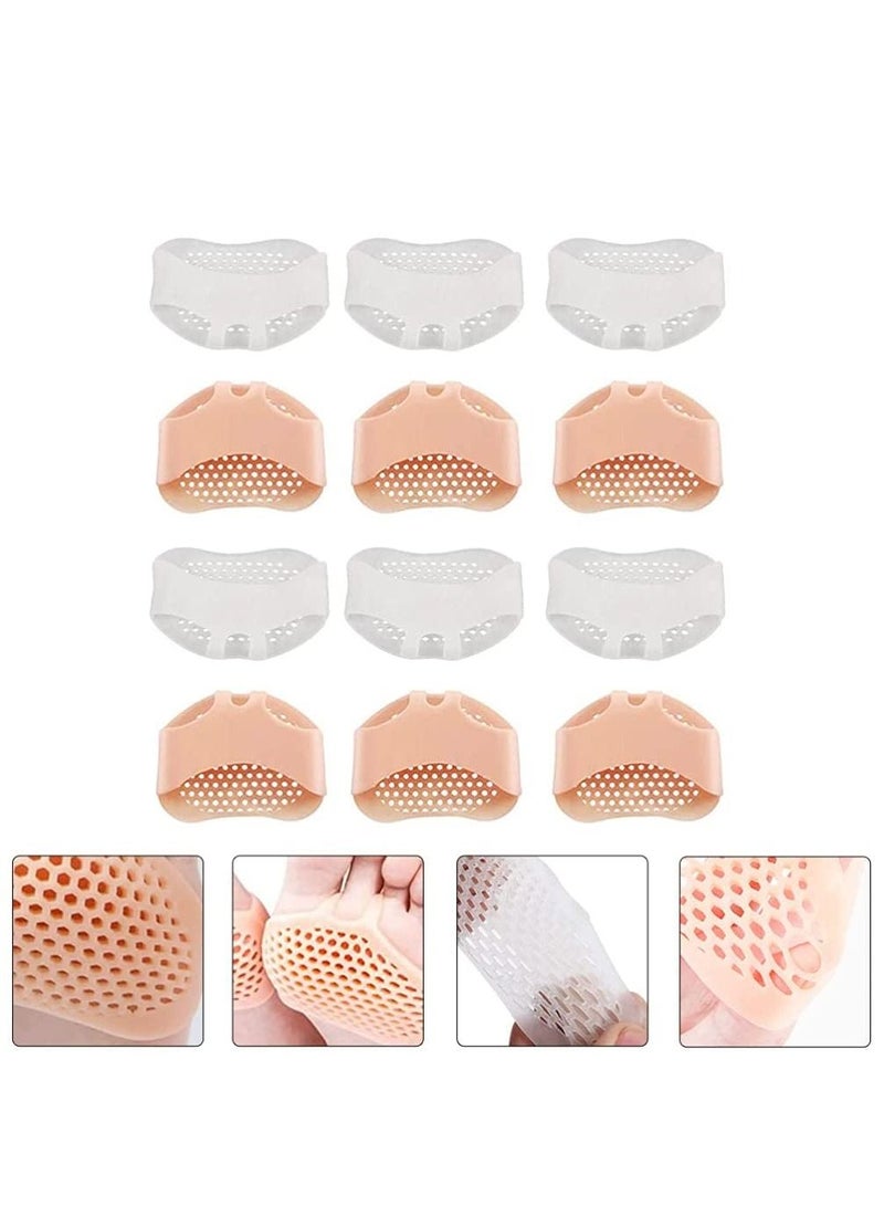 KASTWAVE Forefoot Pads Silicone Toe Pad Toe Top Sock No Show Toe Liner Covers Not Slip Forefoot Metatarsal Socks Foot Toe Cushions for High Heels Flats Sandal 12Pcs - Image 1
