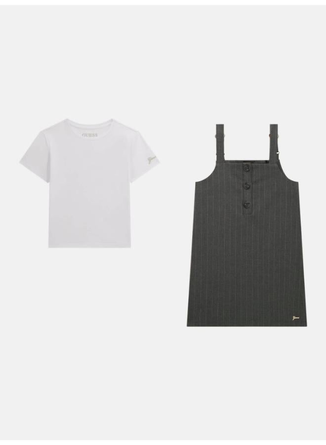 جس طقم تي شيرت وتنورة بياقة دائرية للأطفال - Image 5