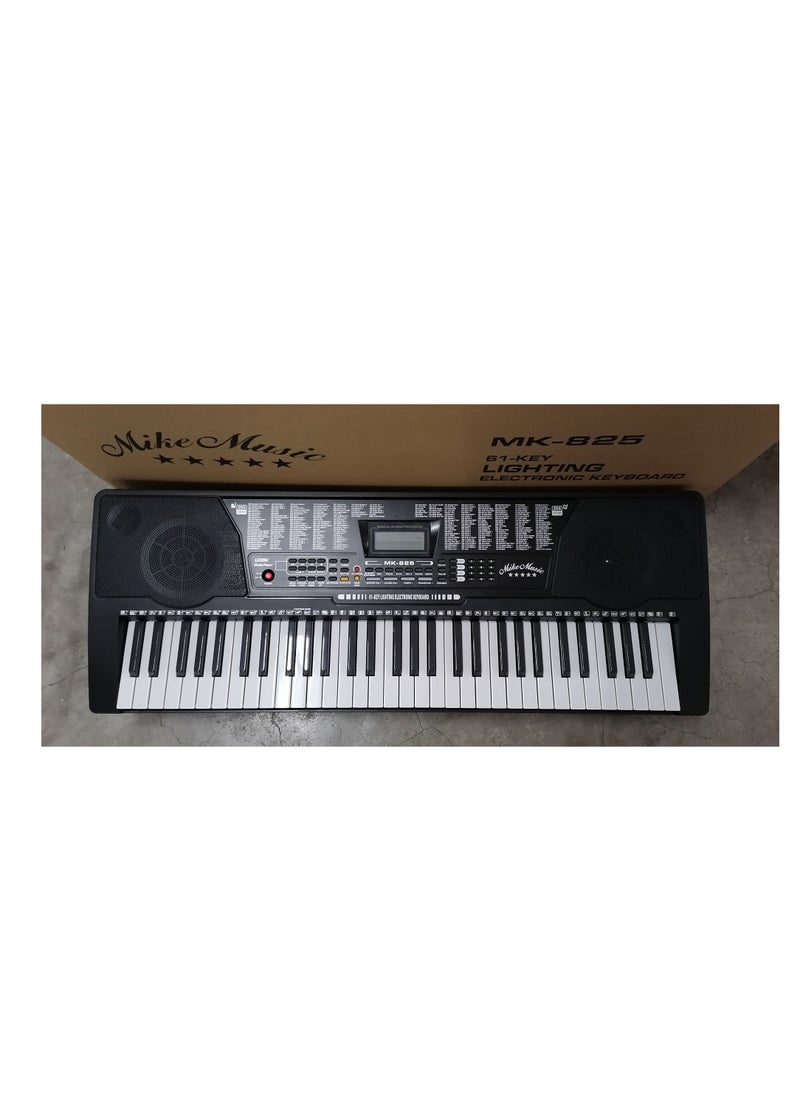 Mike Music Mike Music 61-Key MK-825 Lighting Electronic Keyboard with Stand and Bag - 97x37x12 cm  - Image 2