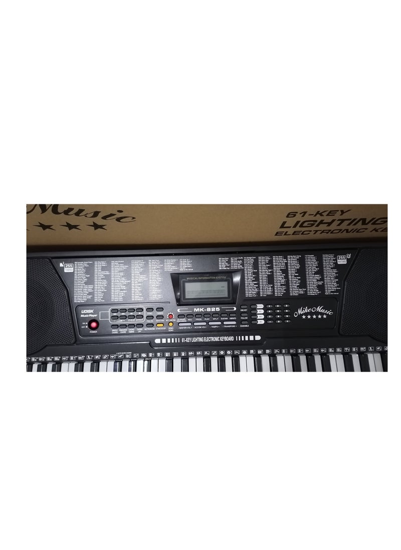 Mike Music Mike Music 61-Key MK-825 Lighting Electronic Keyboard with Stand and Bag - 97x37x12 cm  - Image 3