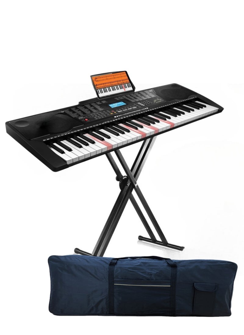 Mike Music Mike Music 61-Key MK-825 Lighting Electronic Keyboard with Stand and Bag - 97x37x12 cm  - Image 1