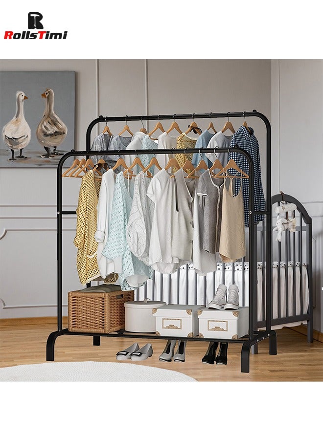 رولستيمي رف ملابس معدني منظم تحت رف تخزين للصناديق والأحذية 110 * 54 * 150 سنتيمتر ، أسود - Image 4