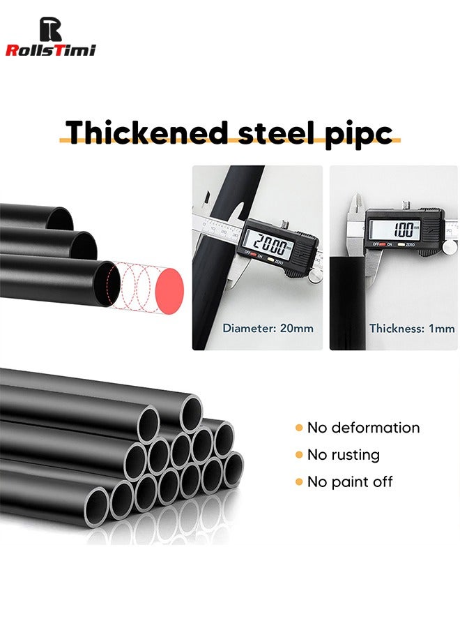 رولستيمي رف ملابس معدني منظم تحت رف تخزين للصناديق والأحذية 110 * 54 * 150 سنتيمتر ، أسود - Image 5