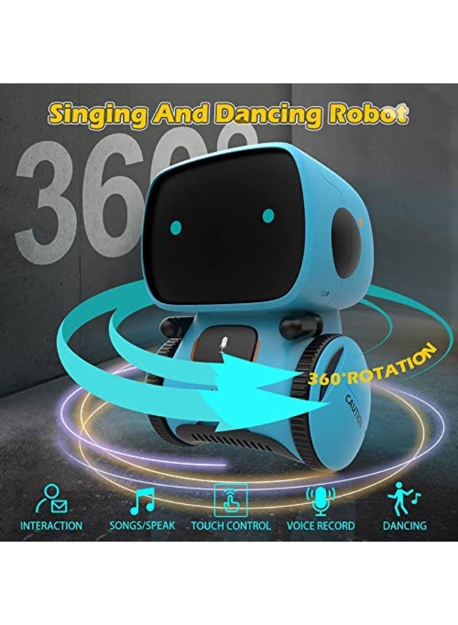 Robot Toy, Intelligent Talking Robot, Smart Robot with Voice Control and Touch Sensor, Sings, Dances, Repeats, Gift Toy for Kids 3 and up (Blue) - Image 3