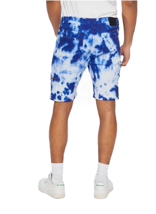 FOREVER 21 Distressed Tie-Dye Denim Shorts  - Image 3