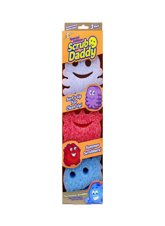 Scrub Daddy Sponge - Summer Shapes - Non- Scratch Scrubbers for Dishes and Home - 3ct - Image 1