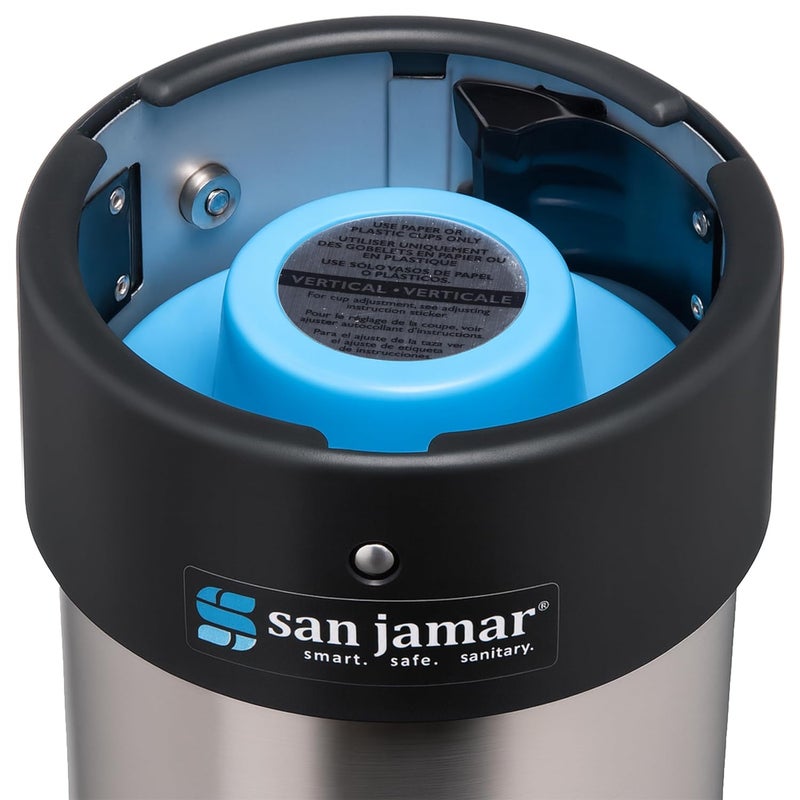 San Jamar Surface Mount Cup Dispenser Vertical, 12 - 24 Oz. Cups for Restaurants, Dining Halls, and Fast Food, Stainless Steel, 23.75 Inches, Silver - Image 2