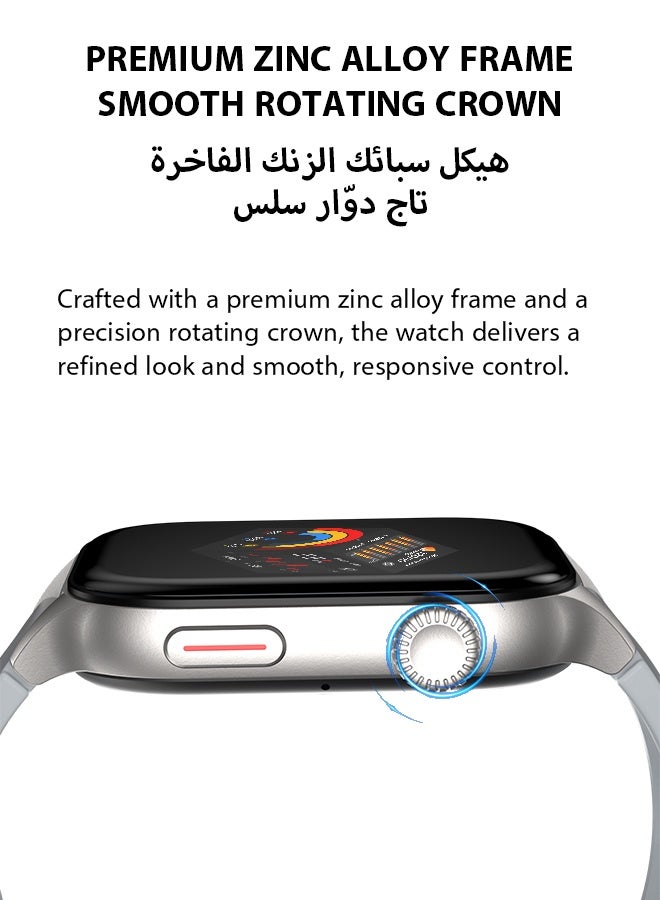 وابيك ساعة Z8 الذكية ماركة كورية: ساعة أعمال، مقاومة للماء، مكالمات بلوتوث، ساعة رجالية ذكية، من سبائك الزنك المطلية، ومتابعة نبضات القلب، ساعة نسائية ذكية - Image 4