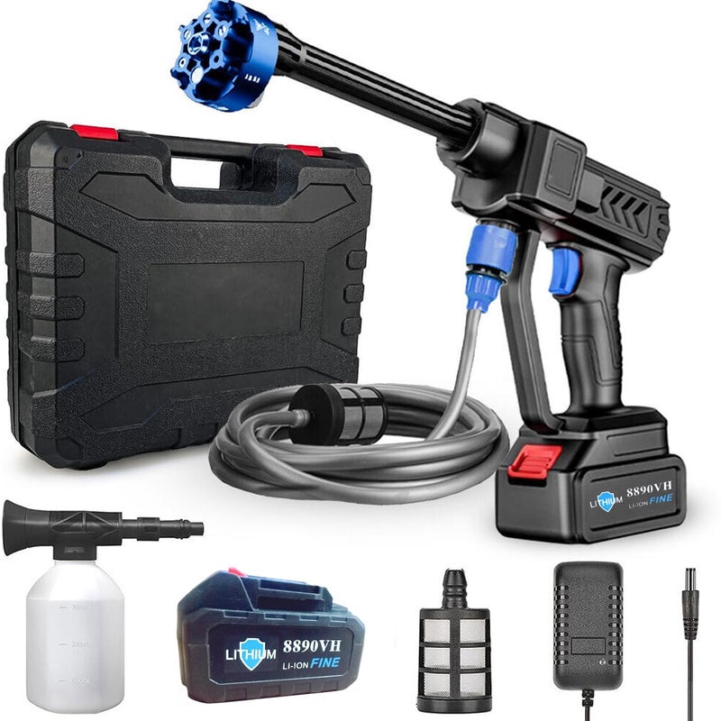 JANCOM 48V Portable Pressure Washer Gun with 6 in 1 Nozzle 48V Rechargeable Battery Pressure Washer for Car Floor Cleaning High Pressure Water Gun with Cordless Rechargeable 6 Ways to Spray - Image 1