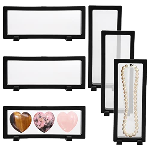 Dicunoy 6 PCS 3D Floating Display Case, Coins Display Stand Holder for Jewelry, Large Suspension Money Frame Box for Dollar Bill, Medallions, Fossils, Rocks, Stamps, 9" x 3.54" x 0.75" - Image 1