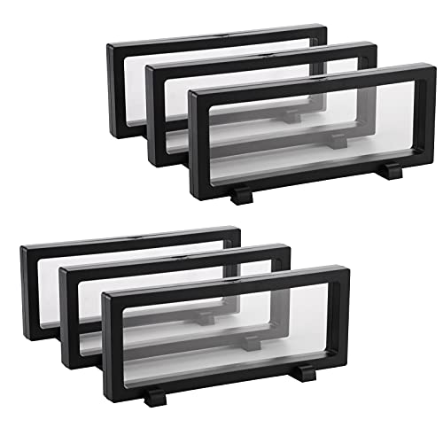 Dicunoy 6 PCS 3D Floating Display Case, Coins Display Stand Holder for Jewelry, Large Suspension Money Frame Box for Dollar Bill, Medallions, Fossils, Rocks, Stamps, 9" x 3.54" x 0.75" - Image 3