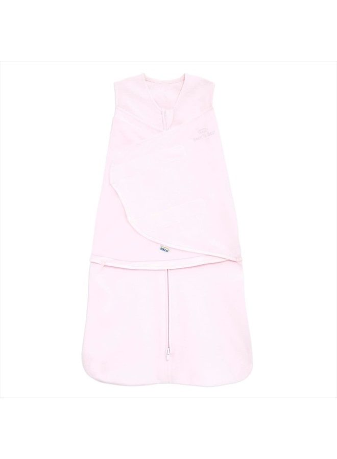 Halo 100% Cotton Sleepsack Swaddle, 3-Way Adjustable Wearable Blanket, TOG 1.5, Soft Pink, Newborn, 0-3 Months - Image 1