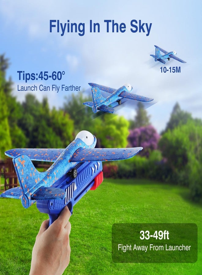 Wesfuner 4 Pack Airplane Launcher Toys, 2 Flight Modes LED Foam Glider Catapult Plane Toy for Boys, Outdoor Flying Toys Birthday Gifts for Boys Girls 4 5 6 7 8 9 10 11 12 Year Old - Image 3
