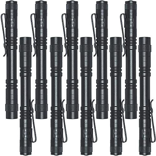 Beieverluck 10 Pack Small Mini Flashlights, Pocket Flashlight Penlight with Clip, Tactical Pen Light for Camping Outdoor Emergency Inspection Fathers Gifts for Dad Husband - Image 1