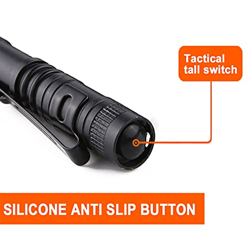 Beieverluck 10 Pack Small Mini Flashlights, Pocket Flashlight Penlight with Clip, Tactical Pen Light for Camping Outdoor Emergency Inspection Fathers Gifts for Dad Husband - Image 4