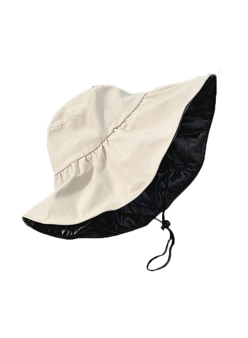 Wide Brim Sun Hat with UV Protection, Reversible Design, Adjustable Drawstring(beige) - Image 1