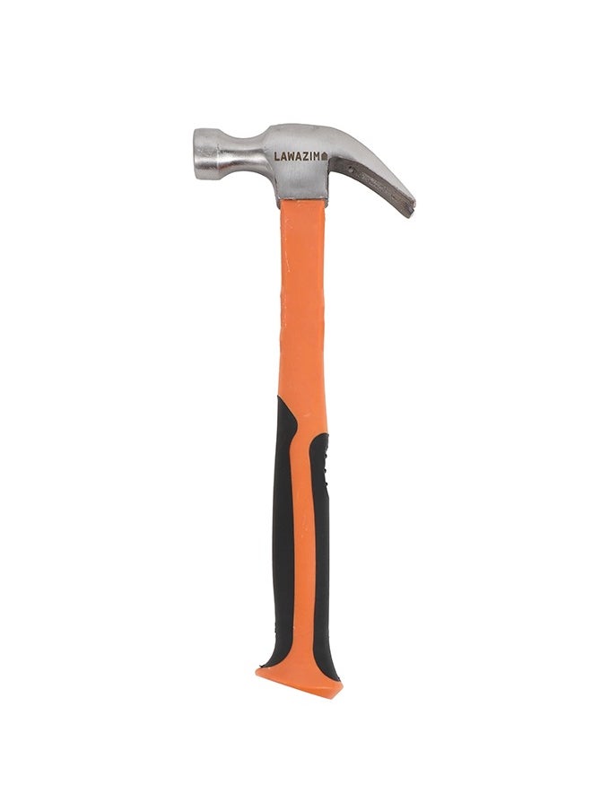LAWAZIM - Hammer -640g Orange & Black- Heavy-Duty Claw Hammer with Non-Slip Fiberglass Handle and Precision Claw -for Carpentry, Woodworking, DIY Projects, Construction and Repairs and Home Improvements - Image 1