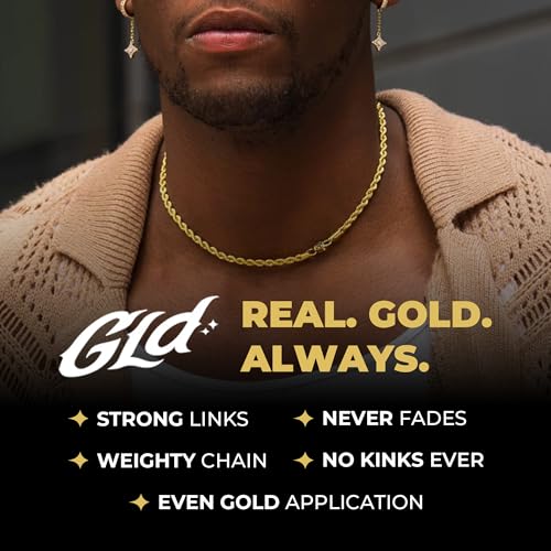 GLD قلادة سلسلة حبل GLD - 4 مم، 20 بوصة، مطلية بالذهب عيار 18 قيراط - مشبك مقاوم للسرقة، مقاوم للعرق، مقاوم للتلاشي - جودة مدى الحياة، مصممة في ميامي - Image 2