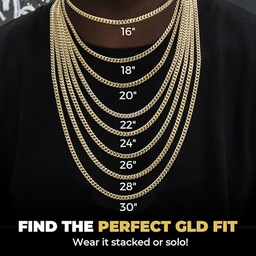 GLD قلادة سلسلة حبل GLD - 4 مم، 20 بوصة، مطلية بالذهب عيار 18 قيراط - مشبك مقاوم للسرقة، مقاوم للعرق، مقاوم للتلاشي - جودة مدى الحياة، مصممة في ميامي - Image 5