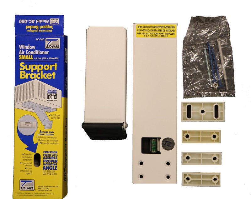 AC Safe Universal LightDuty Window Air Conditioner Support Bracket for ACs up to 80lbs to Protect and Support the Unit and Window Frame