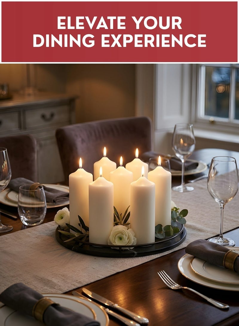 ZESTU Unscented Pillar Candles | Dripless Smokeless Long Burning Dinner Candles | Clean Burning Household Candles for Home Décor, SPA, Weddings, Romantic Dinners & Special Occasions - Image 4