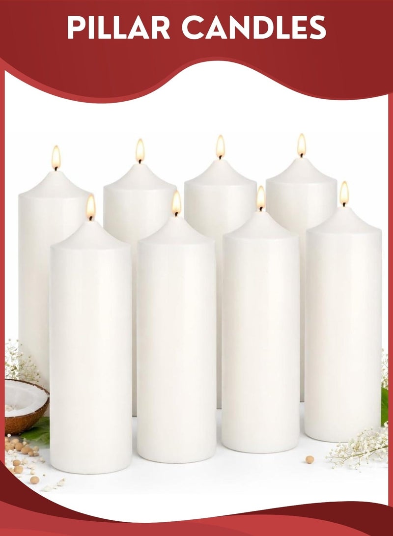 ZESTU Unscented Pillar Candles | Dripless Smokeless Long Burning Dinner Candles | Clean Burning Household Candles for Home Décor, SPA, Weddings, Romantic Dinners & Special Occasions - Image 1