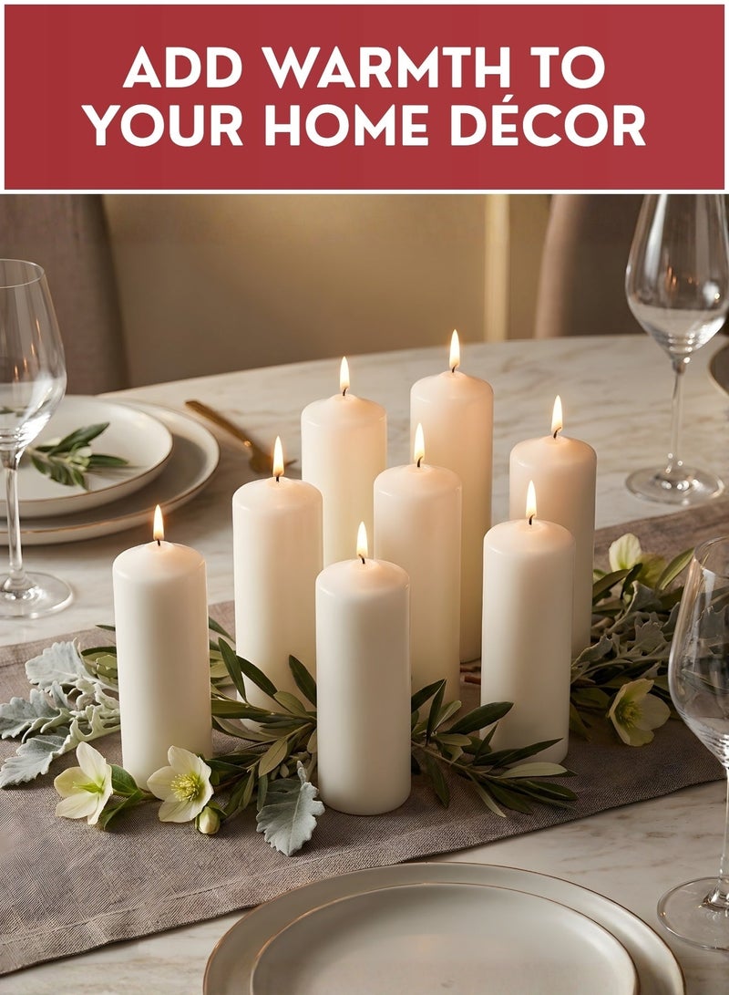 ZESTU Unscented Pillar Candles | Dripless Smokeless Long Burning Dinner Candles | Clean Burning Household Candles for Home Décor, SPA, Weddings, Romantic Dinners & Special Occasions - Image 2