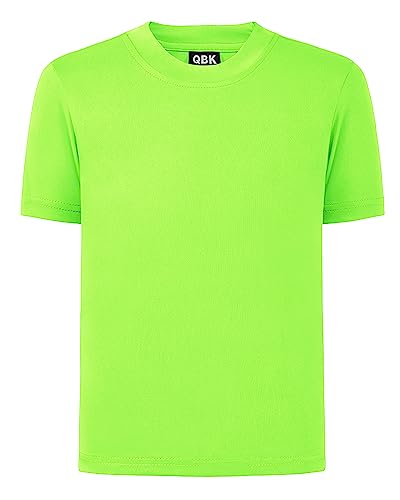 QBK 2T to Youth Neon Shirt Kids UPF 50+ Dry Fit Athletic Short Sleeve Rash Guard T Shirts for Boys Girls Sports Undershirt (Green S) - Image 5
