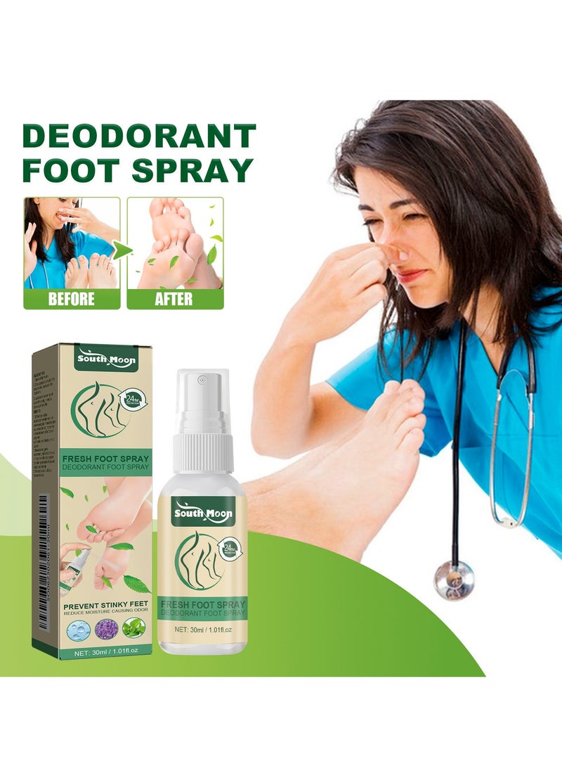 SOUTH MOON - Sweaty Feet Foot Spray, Foot Spray, Anti Sweat Spray, Foot Spray Odor Eliminators Spray, Effectively Eliminate Foot Odor, Anti Foot Odor Fast Deodorization 30ml - Image 1