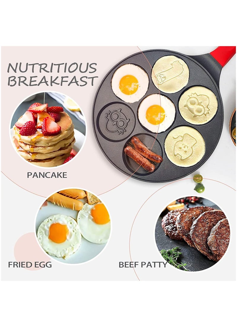 XiuWoo Animal Pancake Griddle Pan Kids Breakfast Maker Set with Nonstick Surface, Mini Waffle Iron, 7-Cup Animal-shaped Egg Cooker  Bunny Crepe Molds for Fun Bento, Includes 3 Silicone Tools - Image 4