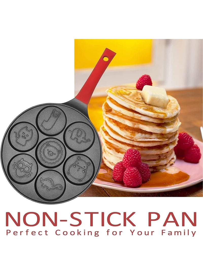 XiuWoo Animal Pancake Griddle Pan Kids Breakfast Maker Set with Nonstick Surface, Mini Waffle Iron, 7-Cup Animal-shaped Egg Cooker  Bunny Crepe Molds for Fun Bento, Includes 3 Silicone Tools - Image 5