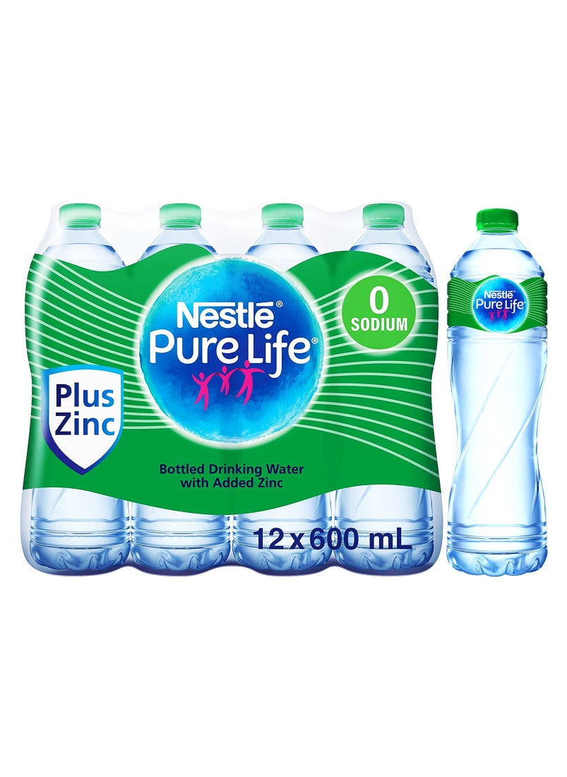 Nestle Pure Life Water With Zinc And Zero Sodium 12 x 600ml  - Image 1