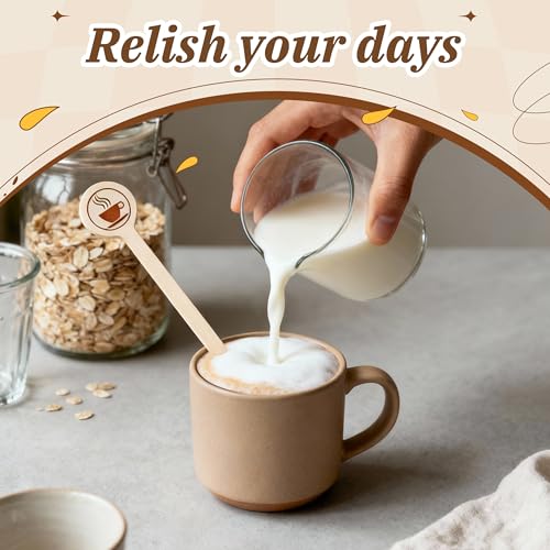 YANPROG Wooden Coffee Stirrers 100-Pack Coffee Stir Sticks 5.9 Inch Natural Birch Stir Sticks with Round Ends, Disposable Stirring Sticks for Coffee, Cocktails, Milk & Hot Drinks - Image 4