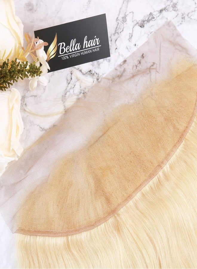 Bella Hair Ear to Ear 13x4#613 Blonde Lace Frontal Closure | One Donor Virgin Human Hair Straight | Bleached Knots with Baby Hair (12inch) - Image 4