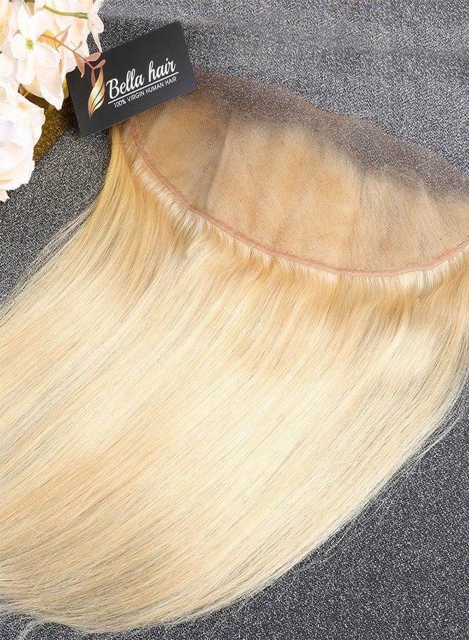 Bella Hair Ear to Ear 13x4#613 Blonde Lace Frontal Closure | One Donor Virgin Human Hair Straight | Bleached Knots with Baby Hair (12inch) - Image 1
