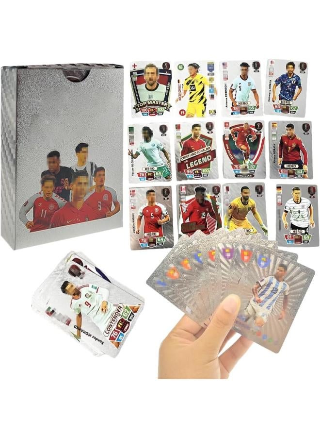 Football Star Card Set, 55 Pieces World Cup Football Star Card, UEFA Champions League Ball Football Cards, Football Trading Card, World Cup Trading Cards for Children, Teenagers and Adults, Fans - Image 1