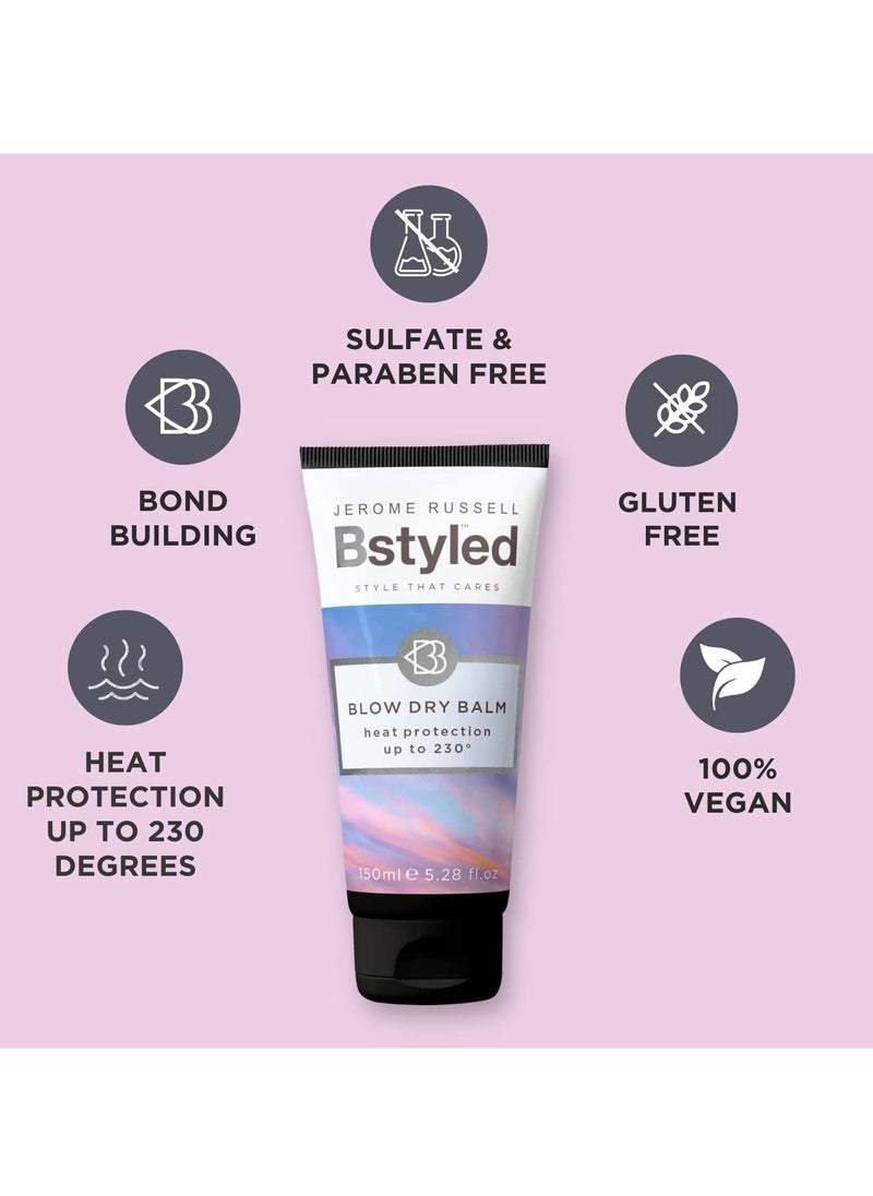 Jerome Russell Blow Dry Balm Extend your Blow Dry and Keep Hair Moisturised Heat Protection for Hair and Scalp Treatment with Pomegranate and Turmeric Vegan 150ml  - Image 2