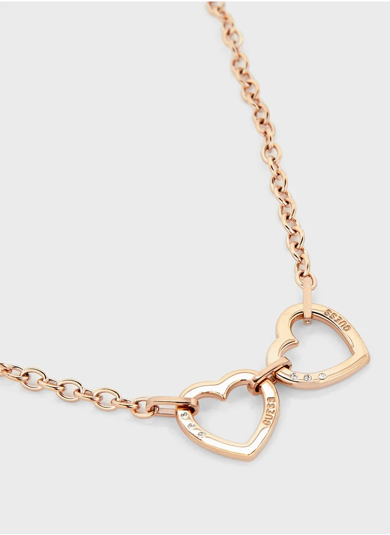 GUESS Heart Detailed Chain Necklace