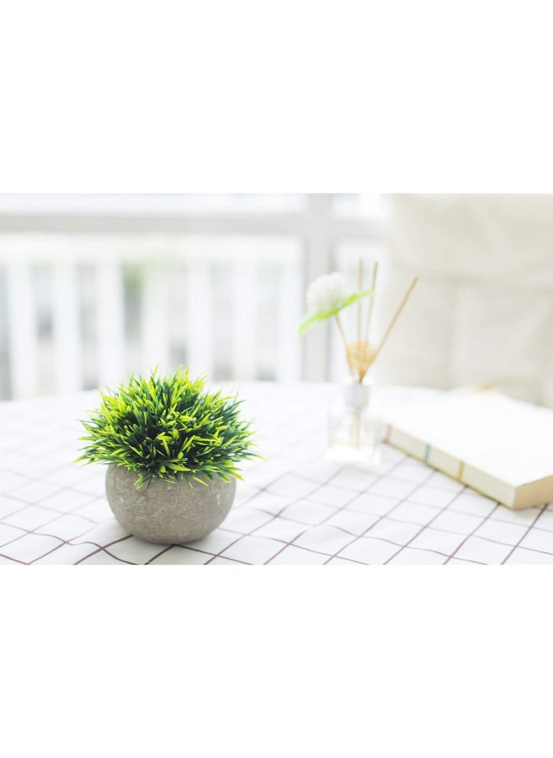 Rock Pow - Mini Artificial Plants Set 2 Pcs Small Fake Plants for Office Kitchen Bathroom Bedroom Mantle Shelf Living Room Faux Plants in Pots Modern Farmhouse Plants Home Decor - Image 1