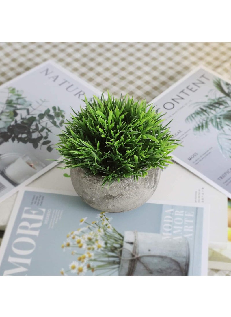 Rock Pow - Mini Artificial Plants Set 2 Pcs Small Fake Plants for Office Kitchen Bathroom Bedroom Mantle Shelf Living Room Faux Plants in Pots Modern Farmhouse Plants Home Decor - Image 1