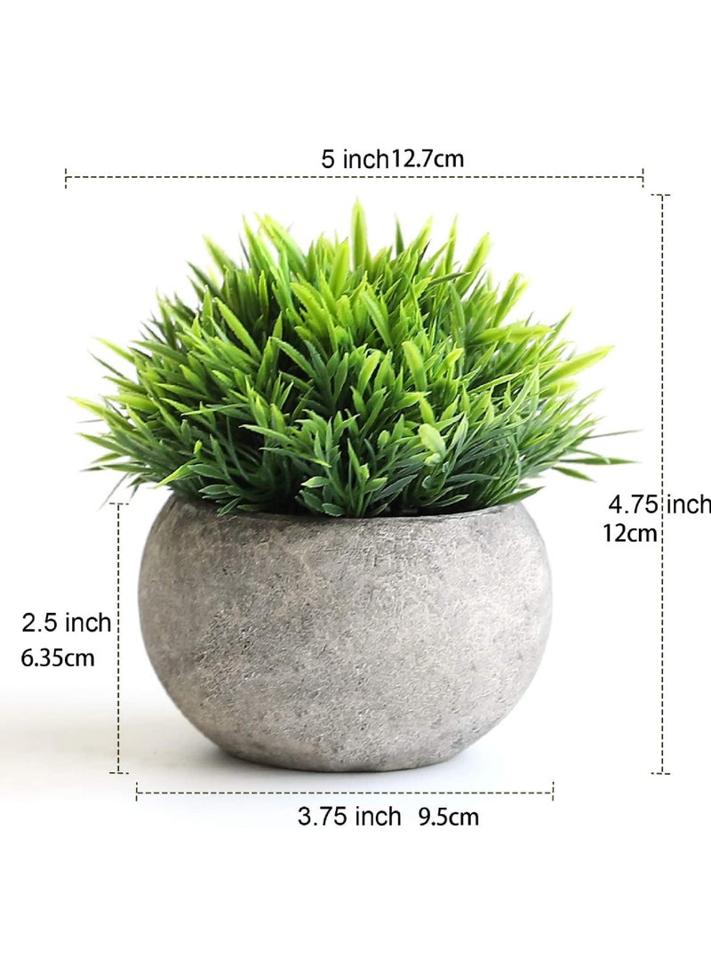 Rock Pow Mini Artificial Plants Set 2 Pcs Small Fake Plants for Office Kitchen Bathroom Bedroom Mantle Shelf Living Room Faux Plants in Pots Modern Farmhouse Plants Home Decor  - Image 3